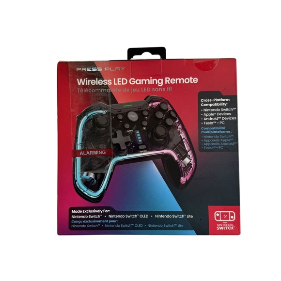 Press Play Wireless LED Gaming Remote Controller for Nintendo Switch, PC, Tesla - Picture 1 of 8